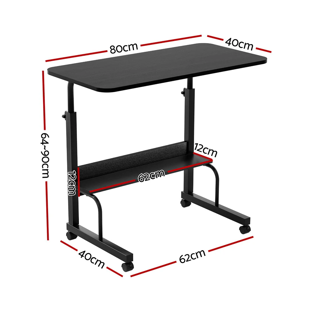 Artiss Laptop Desk Portable Sit Stand Desks Height Adjustable Workstation 80CM BLACK - Image 2