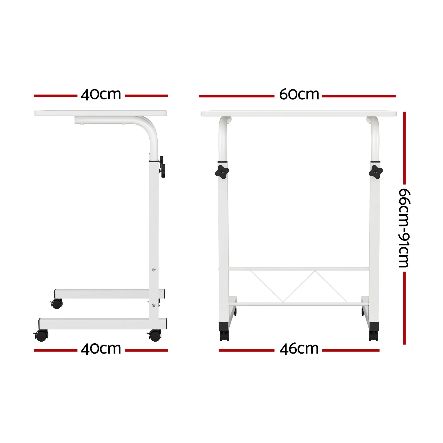 Artiss Laptop Desk Table Adjustable 60CM White - Image 3