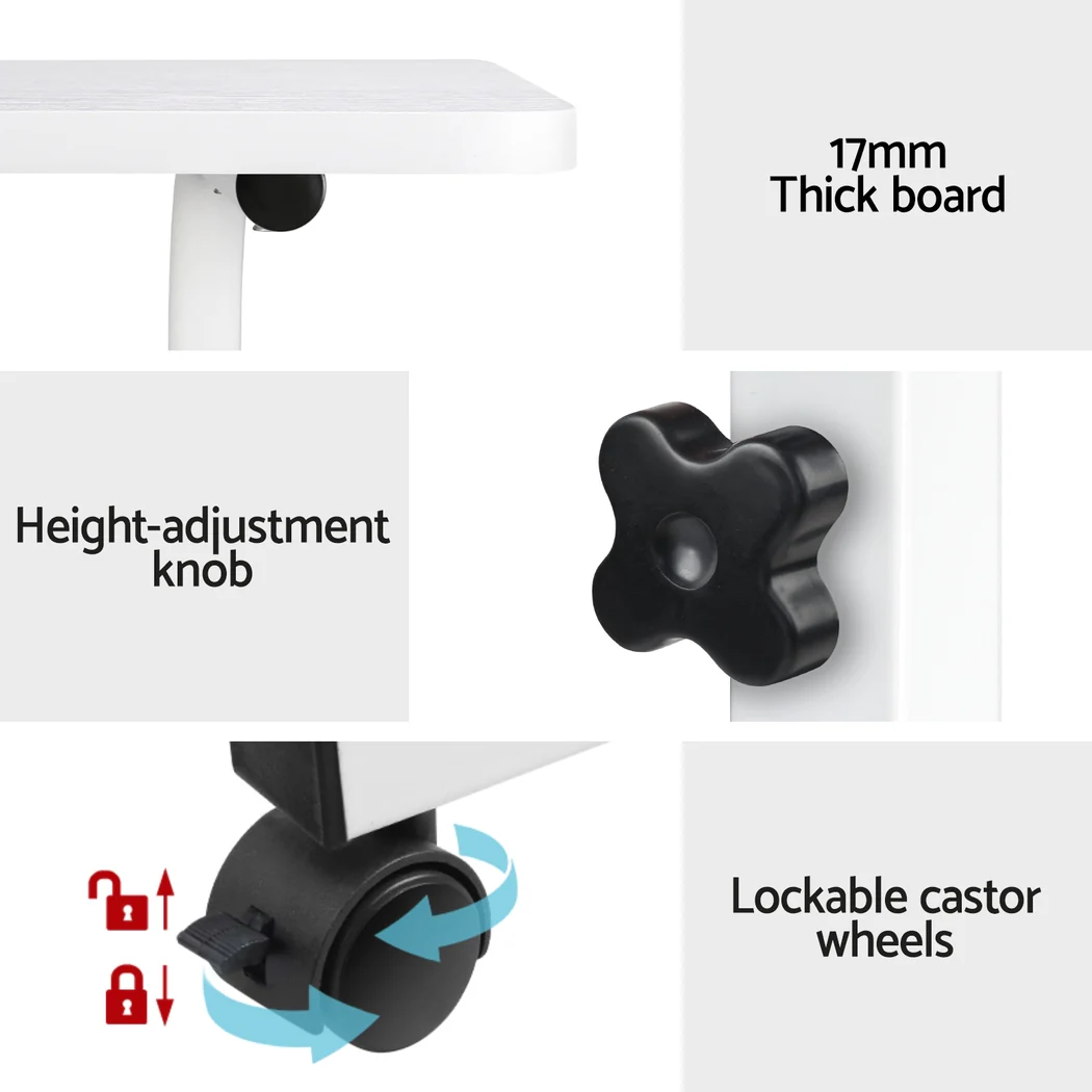 Artiss Laptop Desk Table Adjustable 60CM White - Image 7