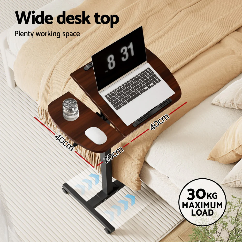 Artiss Laptop Desk Table Fan Cooling Walnut 60CM - Image 6
