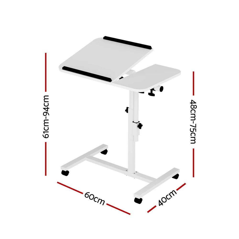 Artiss Laptop Desk Table Fan Cooling White 60CM - Image 3