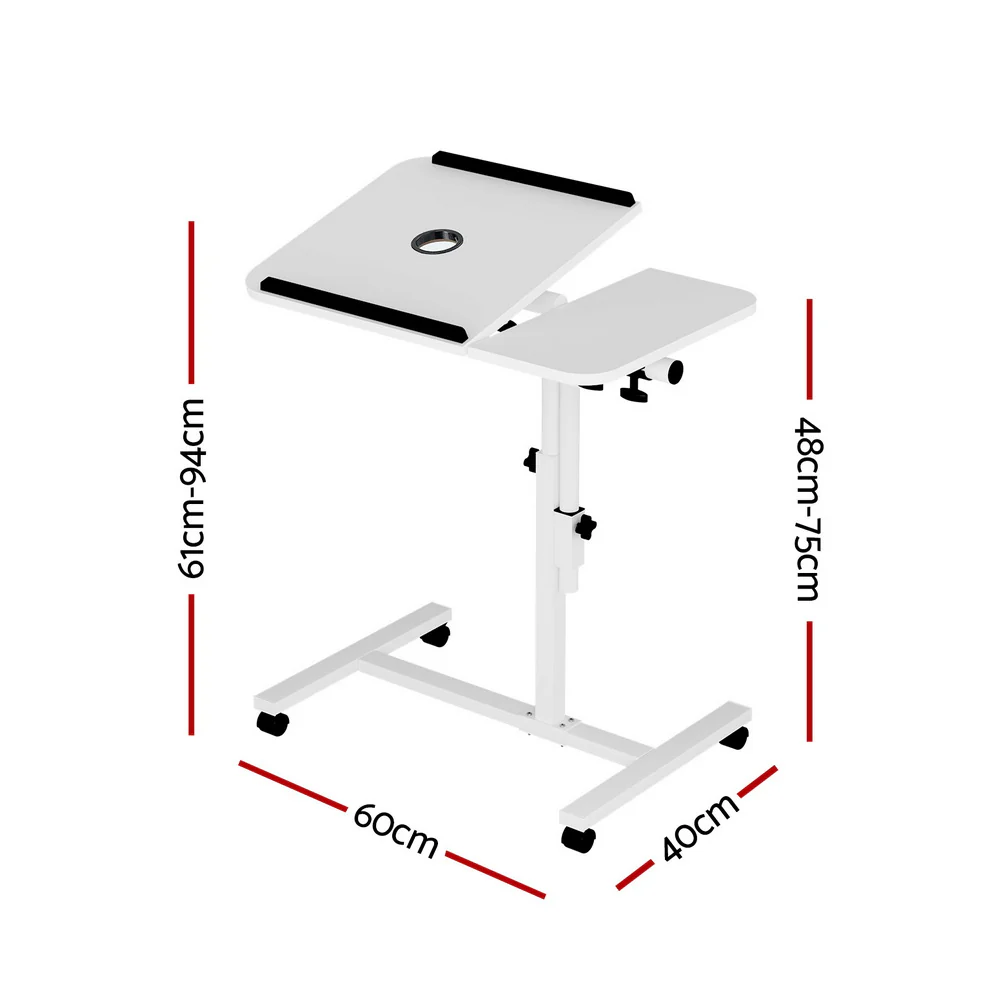 Artiss Laptop Desk Table Fan Cooling White 60CM - Image 3