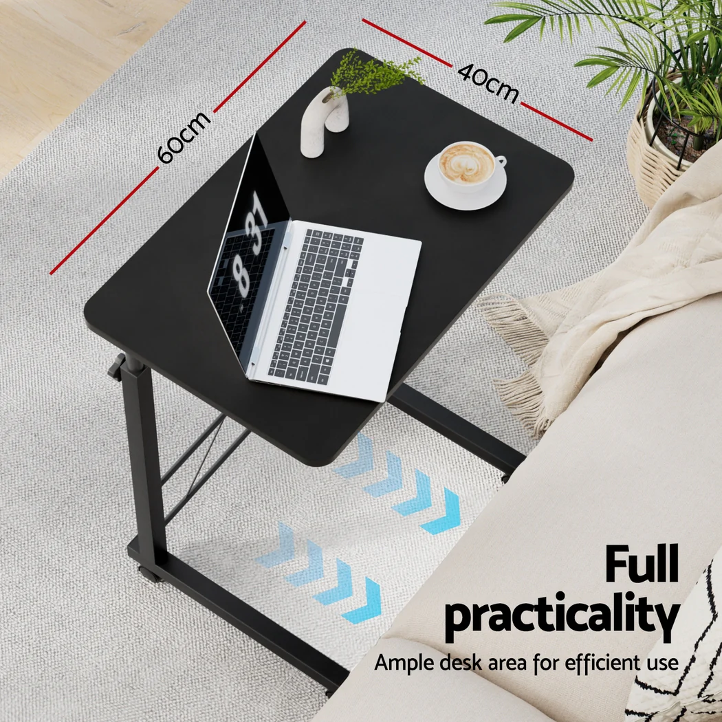 Artiss Laptop Desk Table Adjustable 60CM Black - Image 6