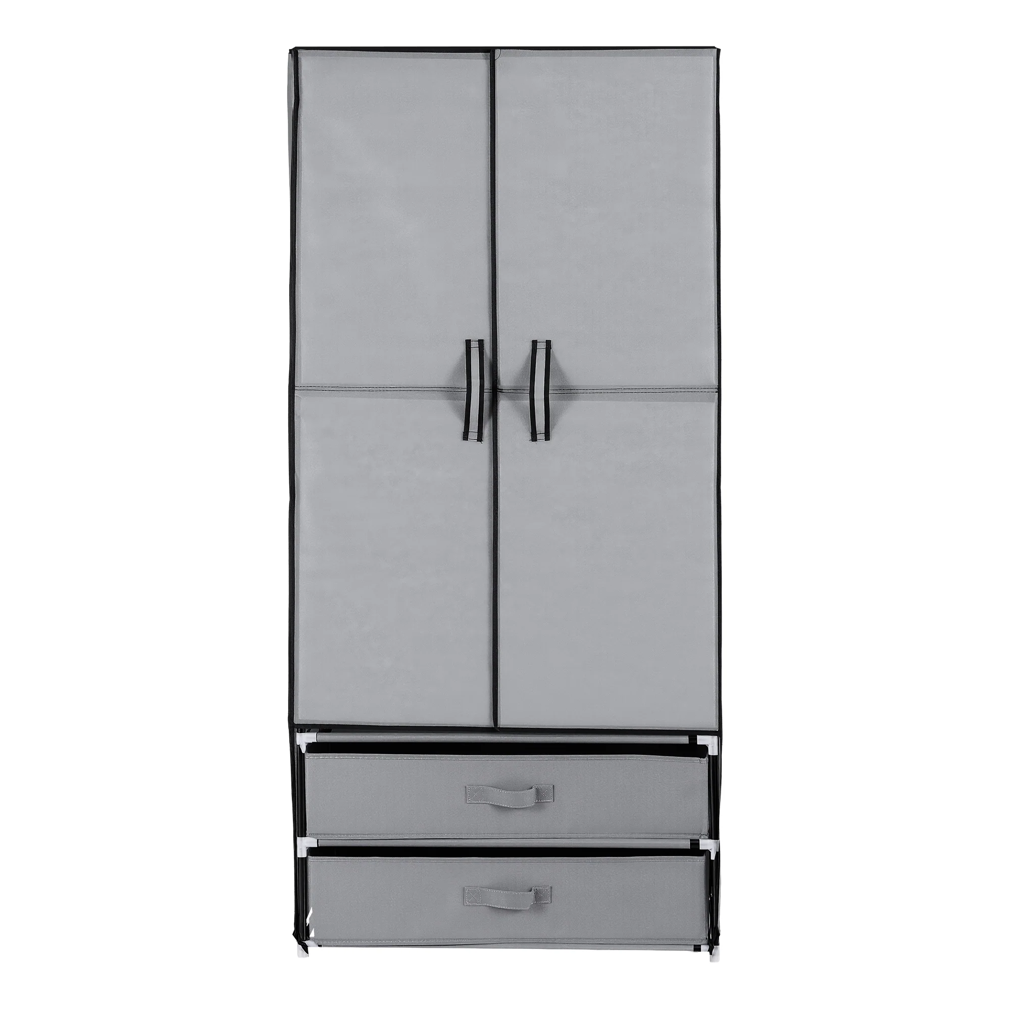 Artiss Large Portable Clothes Closet Wardrobe with Magnetic Door Grey - Image 4