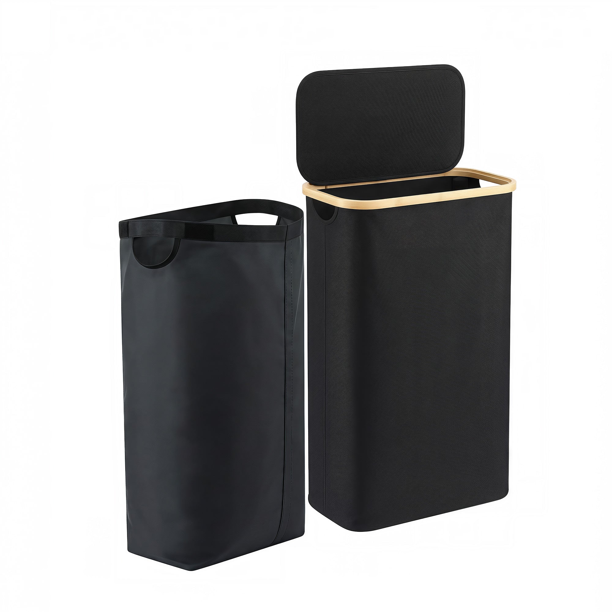 Artiss Laundry Basket with Removable Bag Foldable Black - Image 2