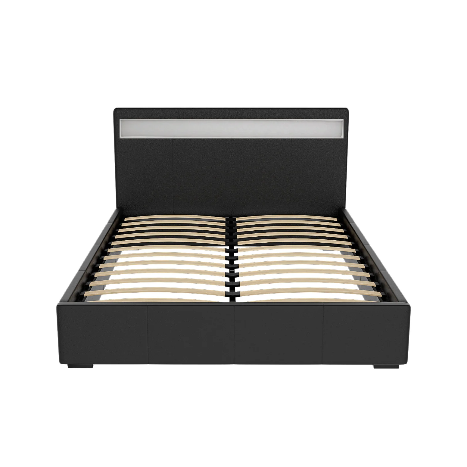 Artiss Bed Frame Queen Size LED Gas Lift Black COLE - Image 3
