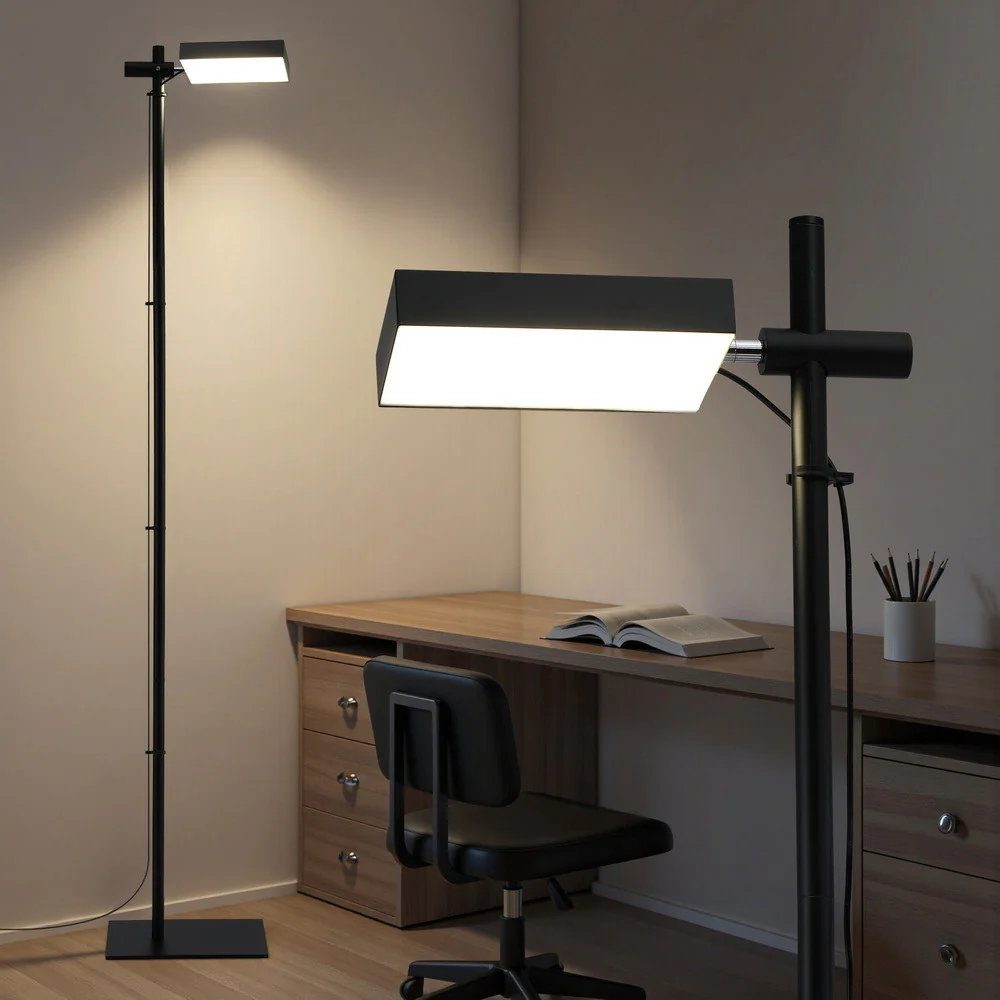 Artiss LED Floor Lamp, Modern Reading Lamp 360? Rotating Adjustable Light Head,12W Standing Lamp for Living Room, Bedroom Office