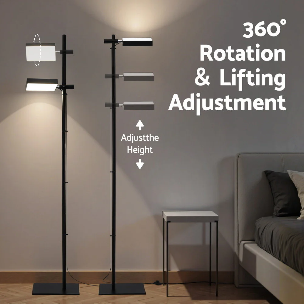 Artiss LED Floor Lamp, Modern Reading Lamp 360? Rotating Adjustable Light Head,12W Standing Lamp for Living Room, Bedroom Office - Image 5