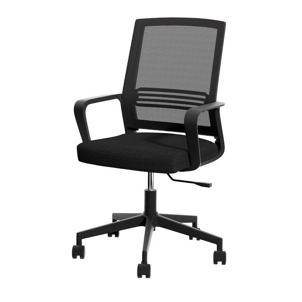Artiss Mesh Office Chair Mid Back Black - Image 2