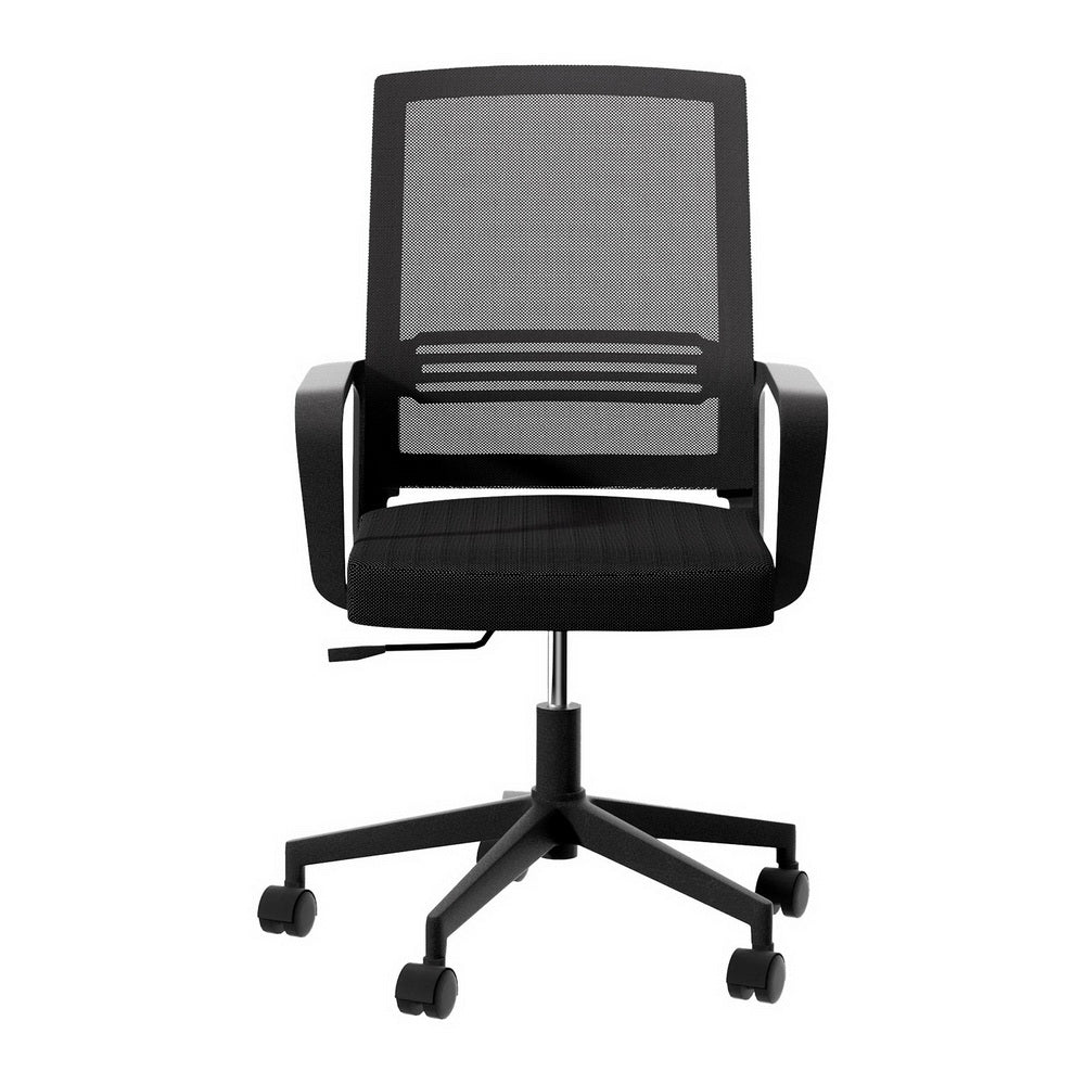 Artiss Mesh Office Chair Mid Back Black - Image 4