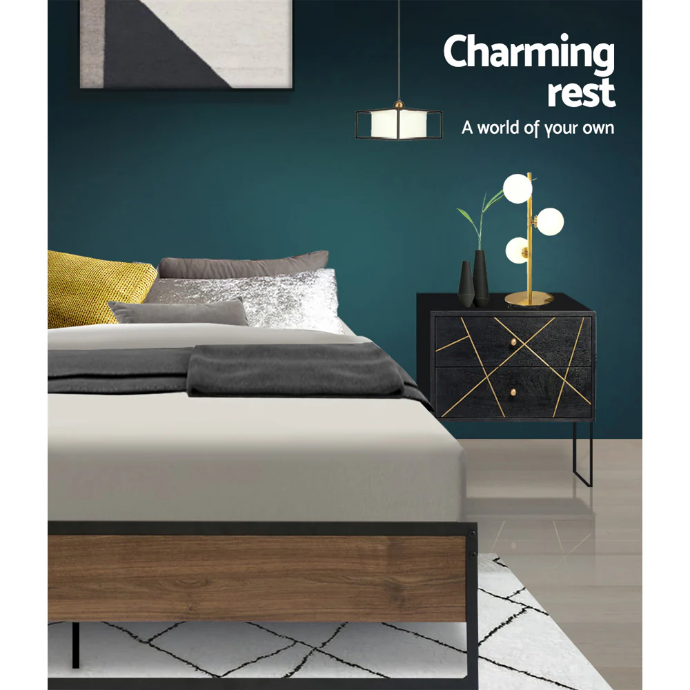 Artiss Bed Frame Metal Frame Bed Base OSLO - Double - Image 5