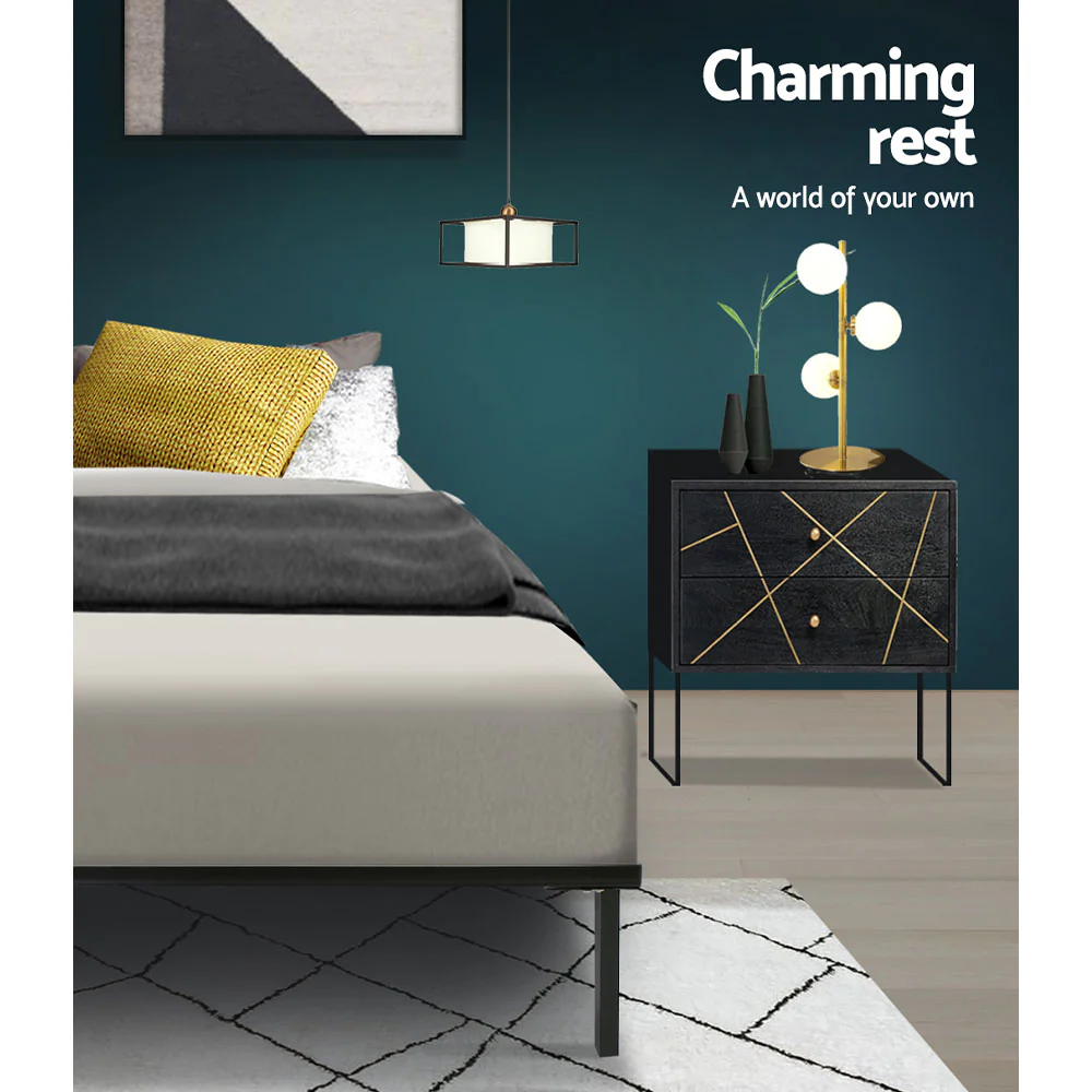 Artiss Bed Frame Double Size Metal Frame TED - Image 4