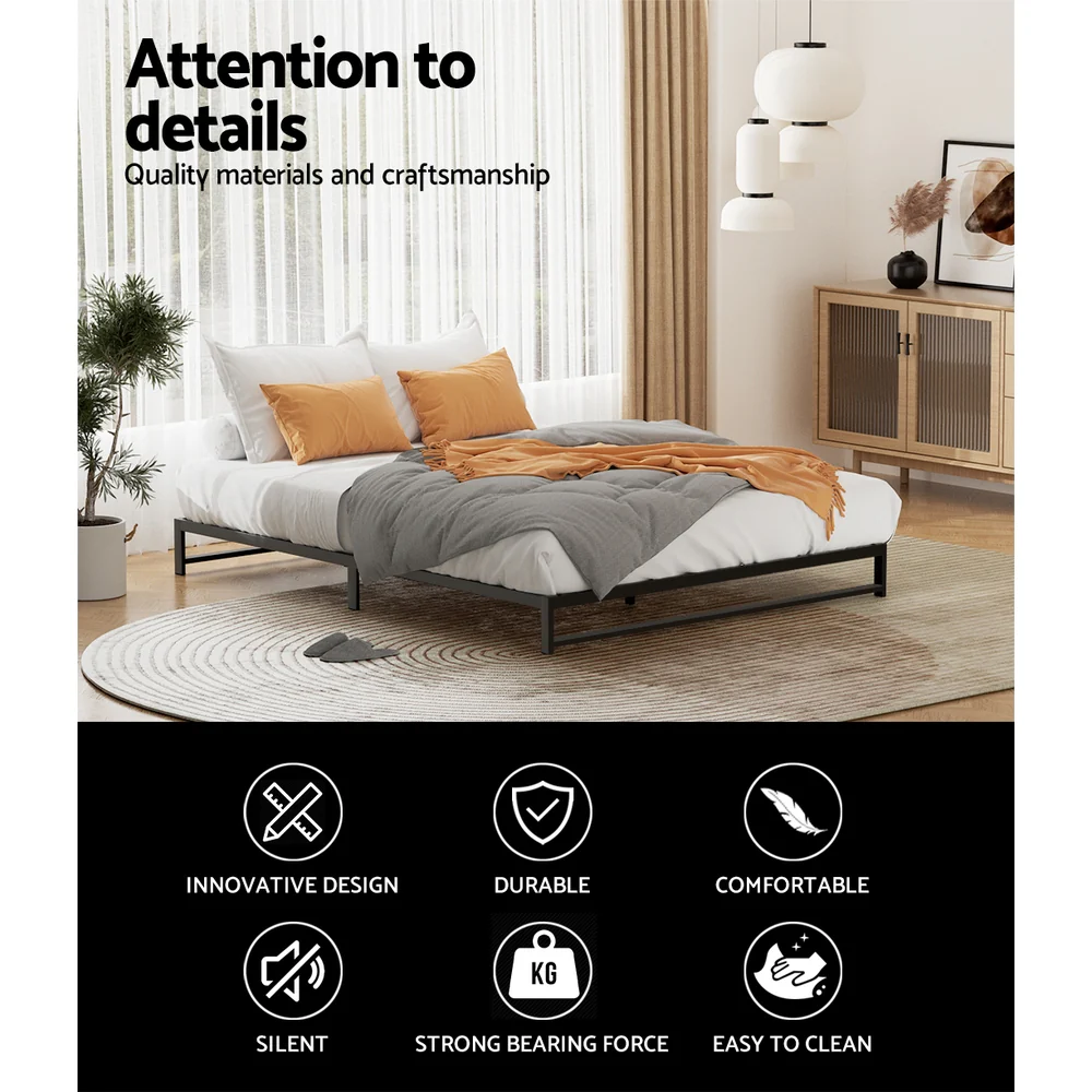 Artiss Bed Frame Queen Size Metal BERU - Image 6