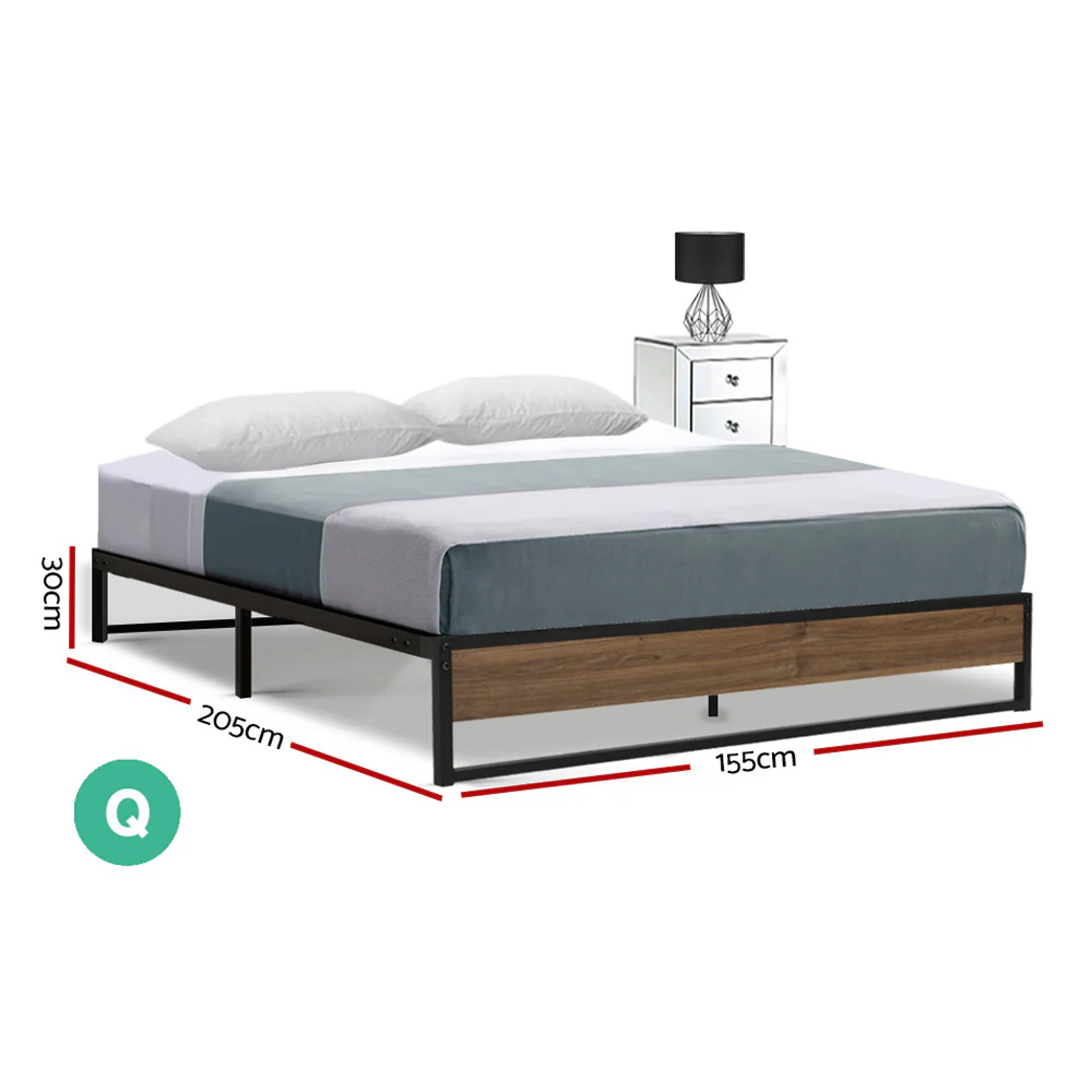 Artiss Bed Frame Metal Frame Bed Base OSLO - Queen - Image 2