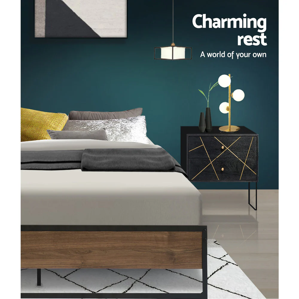 Artiss Bed Frame Metal Frame Bed Base OSLO - Queen - Image 5