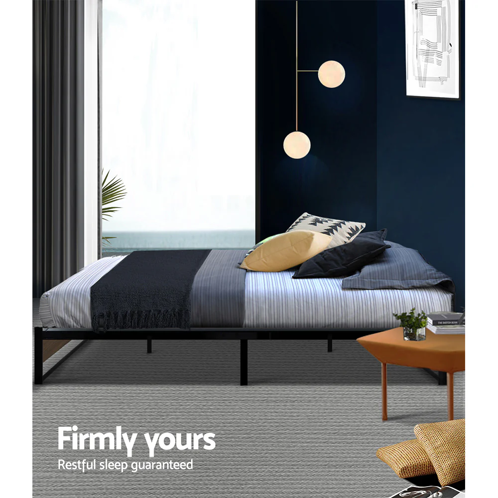 Artiss Bed Frame Metal Frame Bed Base OSLO - Queen - Image 6