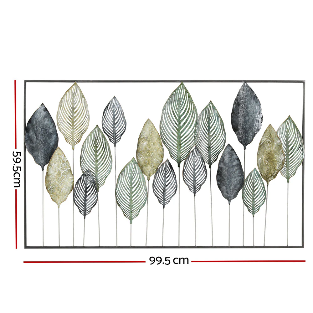 Artiss Metal Wall Art Hanging Sculpture Home Decor Leaf Tree of Life Framed - Image 2