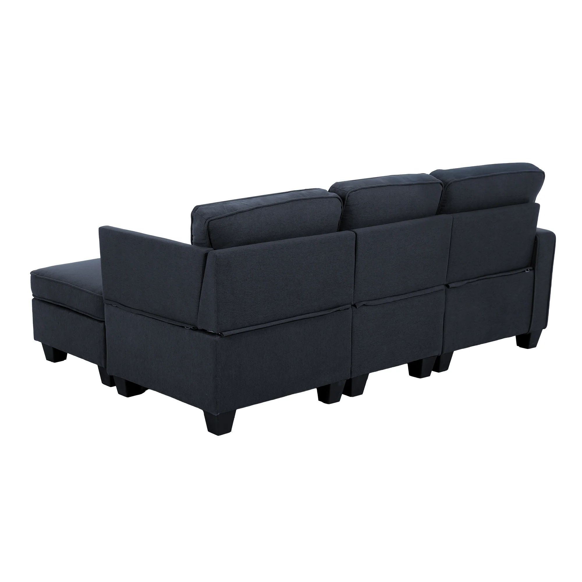 Artiss Modular Sofa Chaise Set 4-seater Dark Grey - Image 4