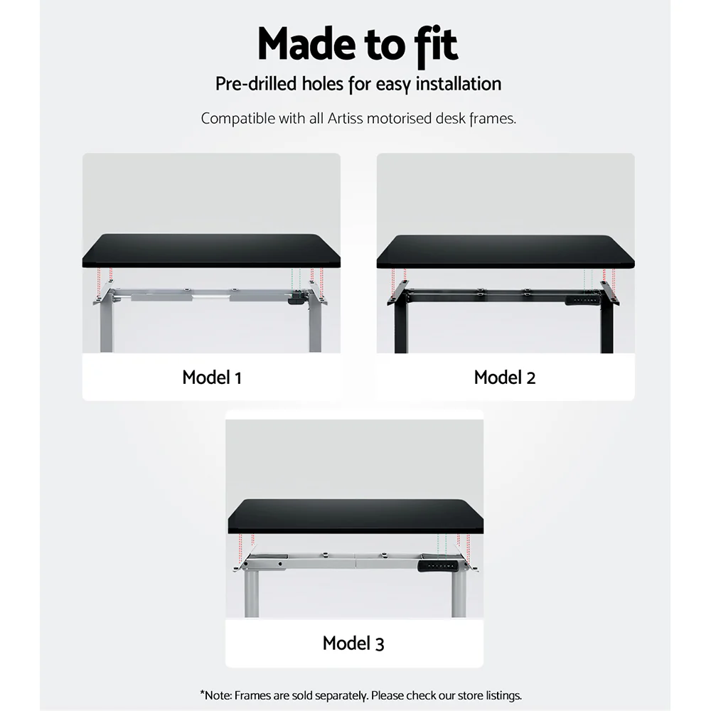 Artiss Standing Desk Top Black 120CM - Image 7