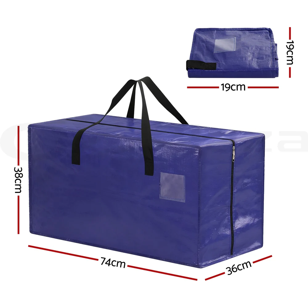 Artiss Moving Bags Heavy Duty Waterproof Backpack Straps Large Storage Totes 5 Pack Blue - Image 2
