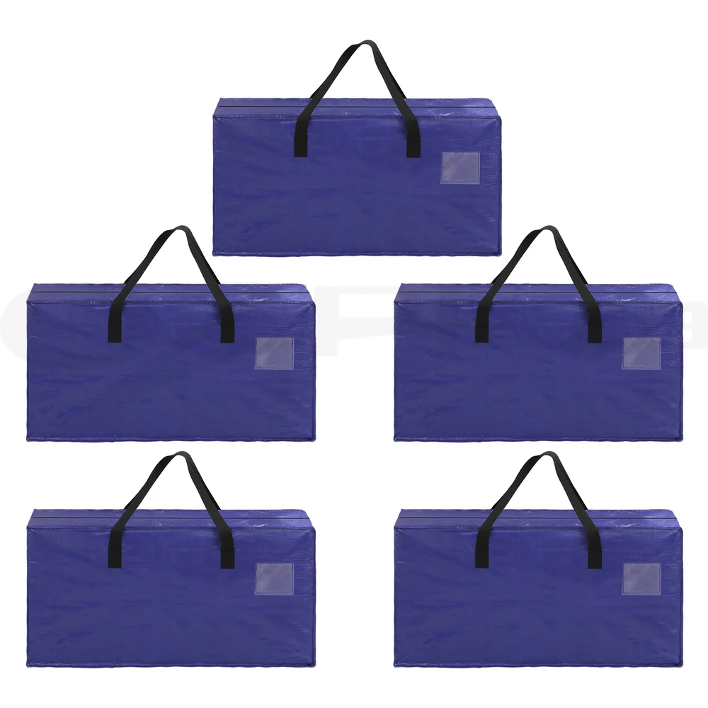 Artiss Moving Bags Heavy Duty Waterproof Backpack Straps Large Storage Totes 5 Pack Blue - Image 3