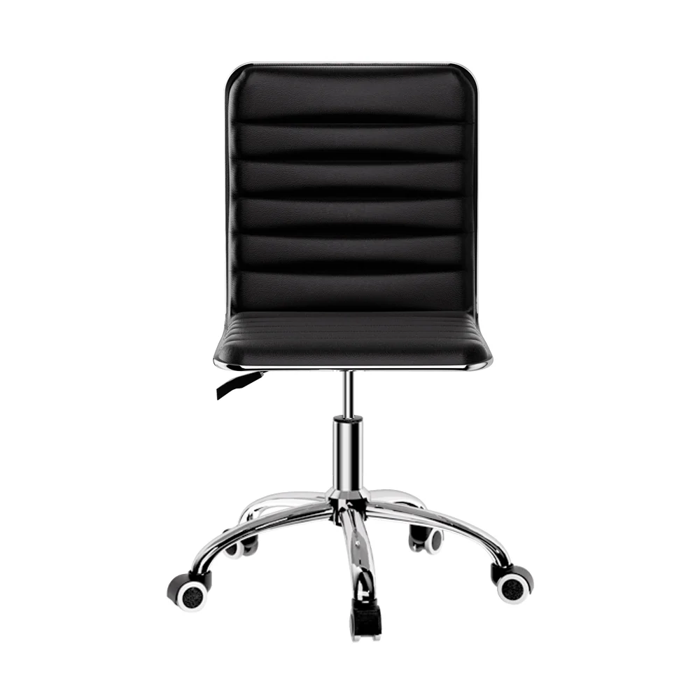 Artiss Office Chair Conference Chairs PU Leather Low Back Black - Image 3