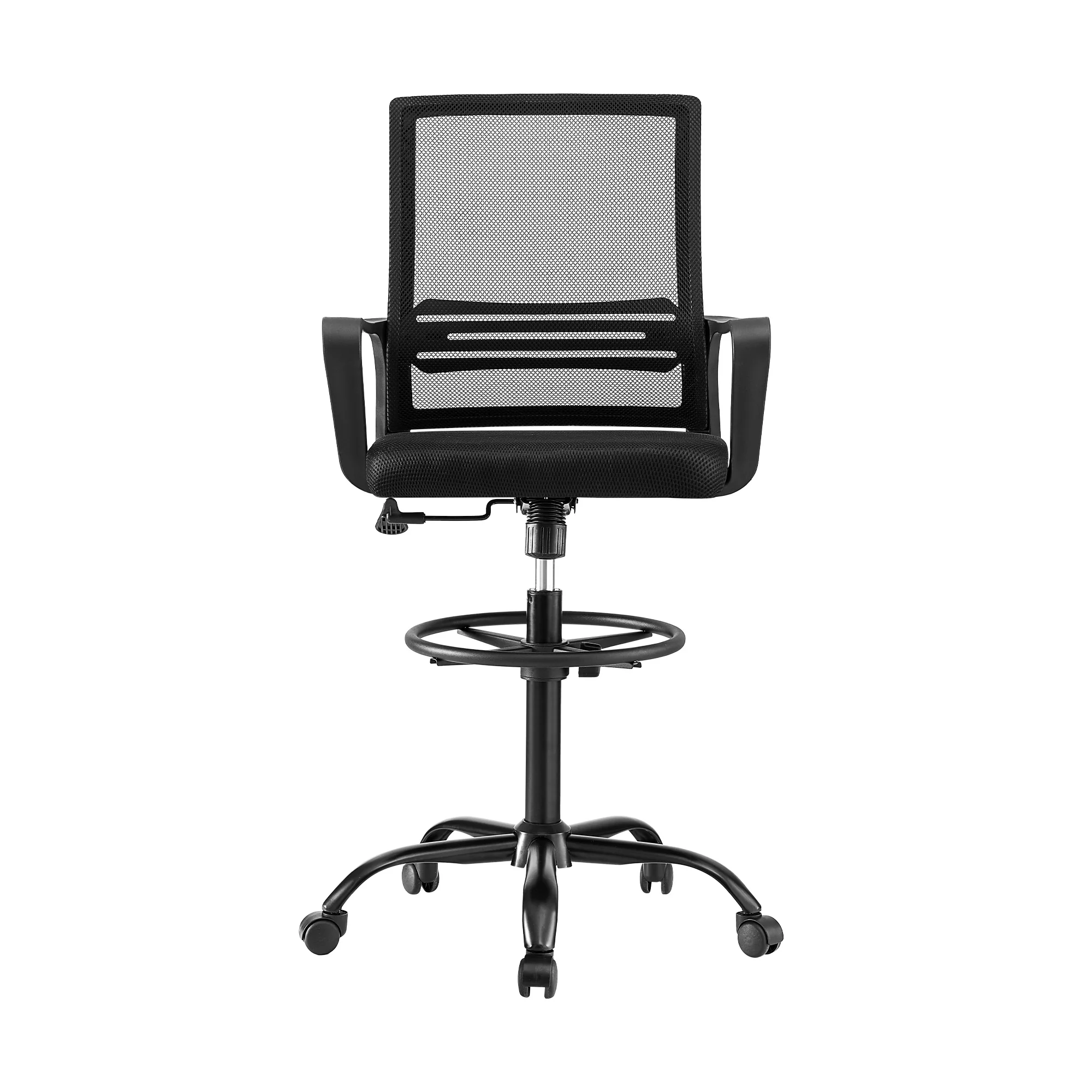 Artiss Office Chair Drafting Chairs Stool Computer Desk Studios Mesh Black - Image 4