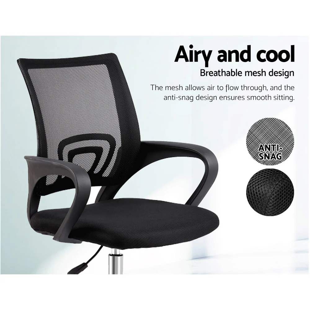 Artiss Mesh Office Chair Mid Back Black - Image 4