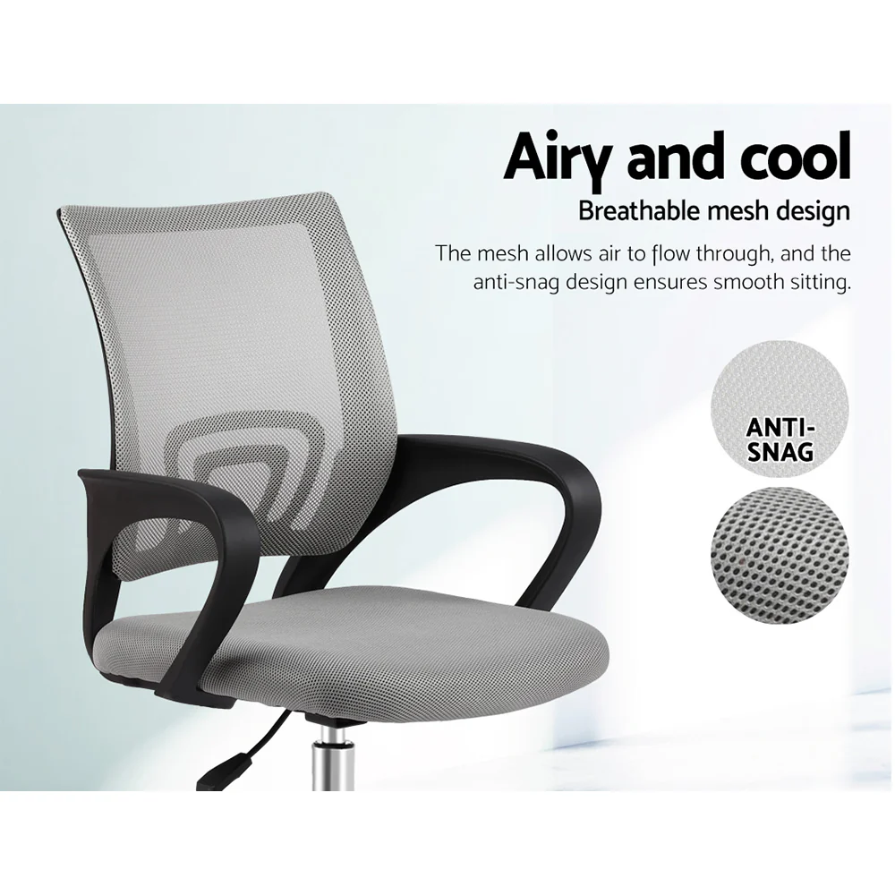 Artiss Mesh Office Chair Mid Back Grey - Image 4