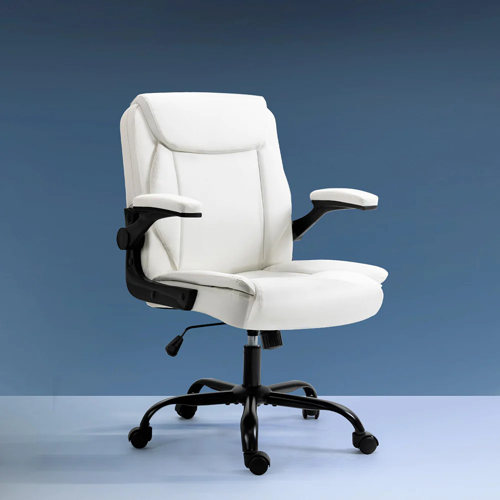 Artiss Executive Office Chair Mid Back White - Image 7