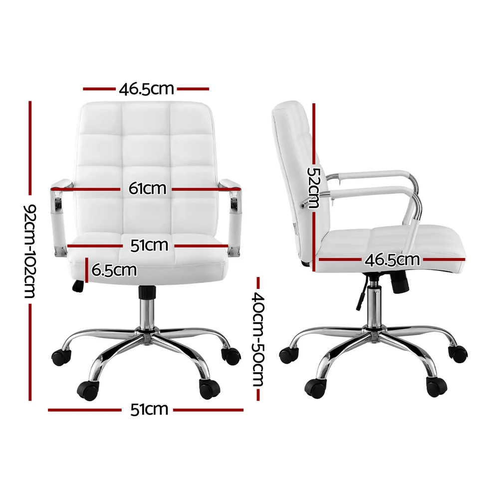 Artiss Office Chair Seat PU Work Computer Desk Chairs - Image 3