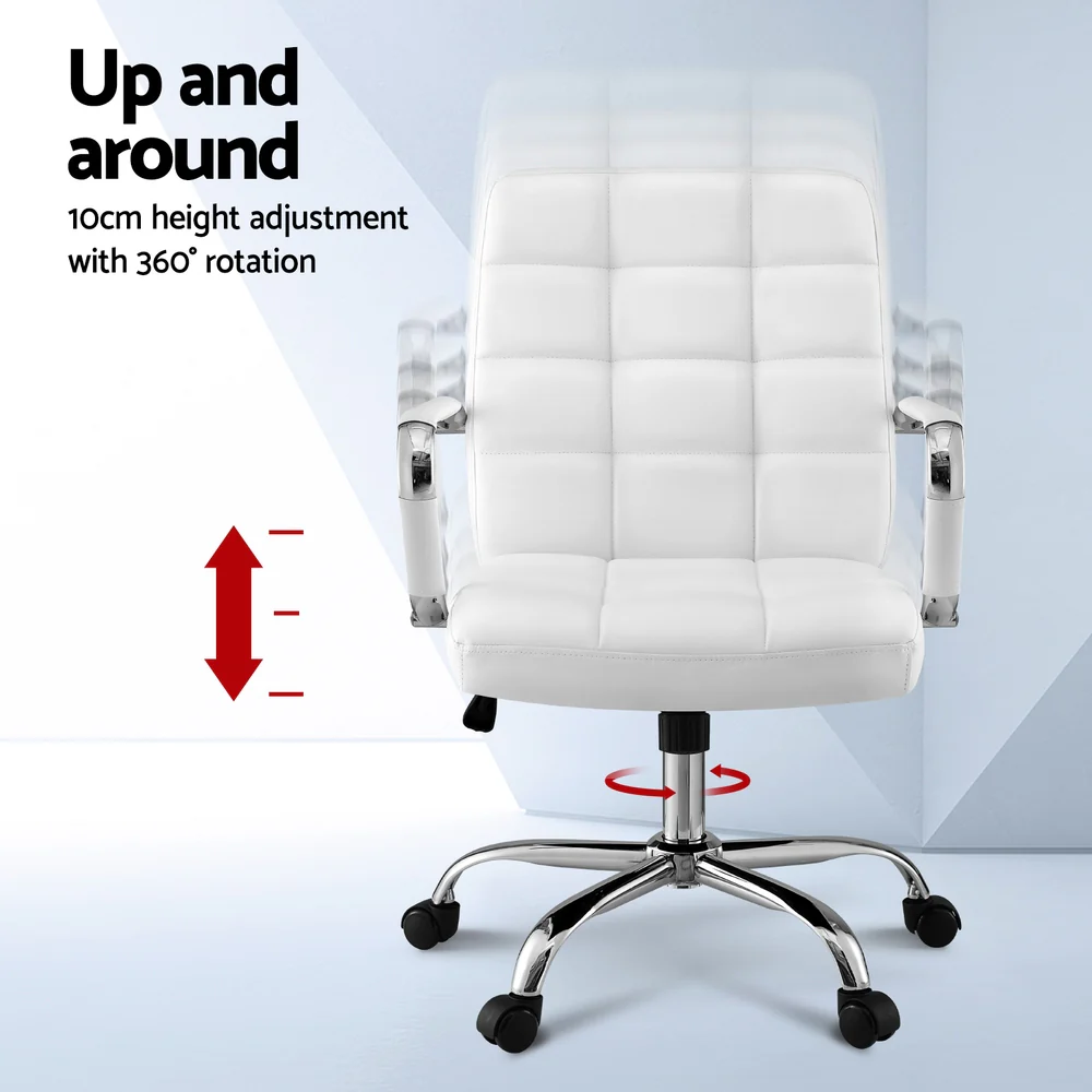 Artiss Office Chair Seat PU Work Computer Desk Chairs - Image 5