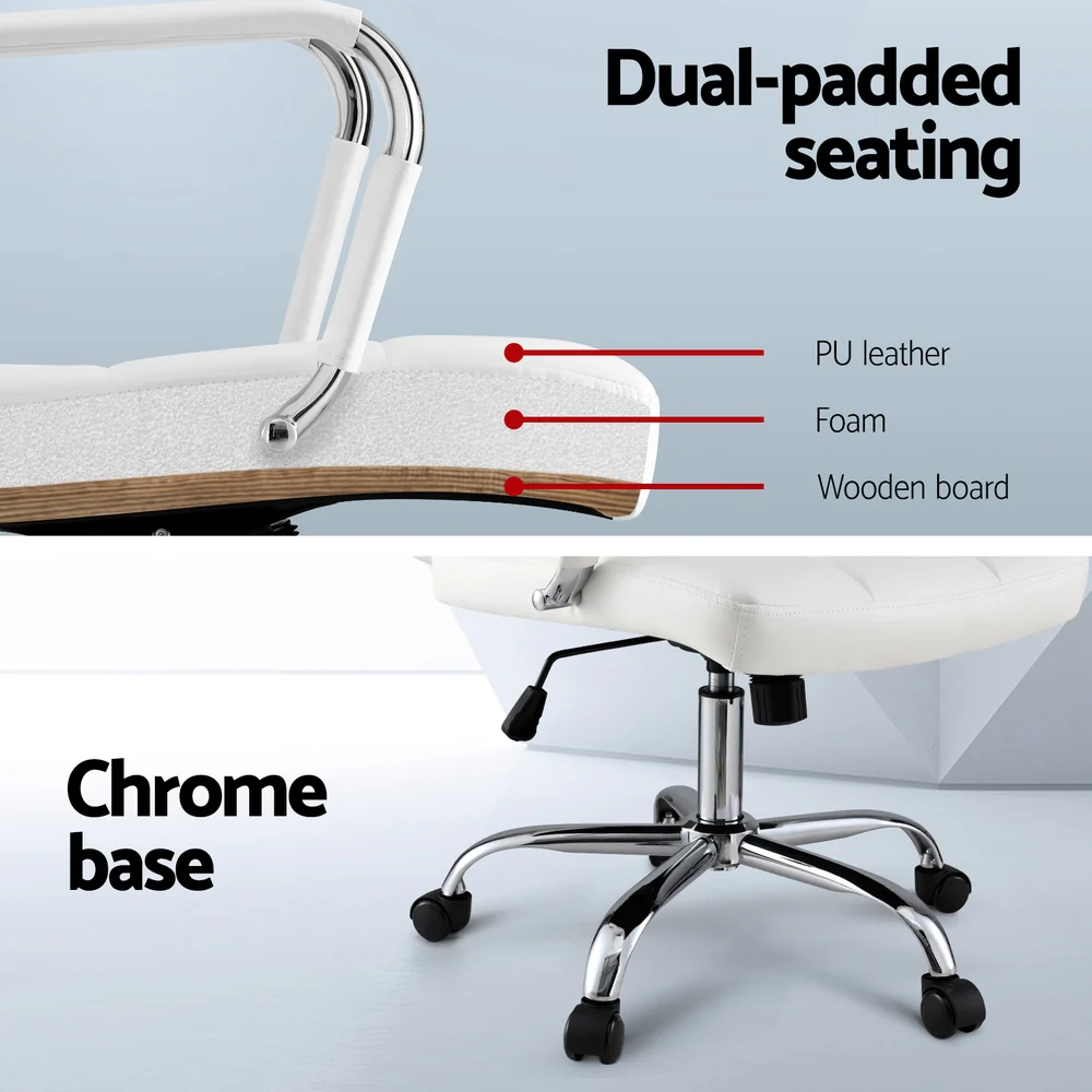 Artiss Office Chair Seat PU Work Computer Desk Chairs - Image 7