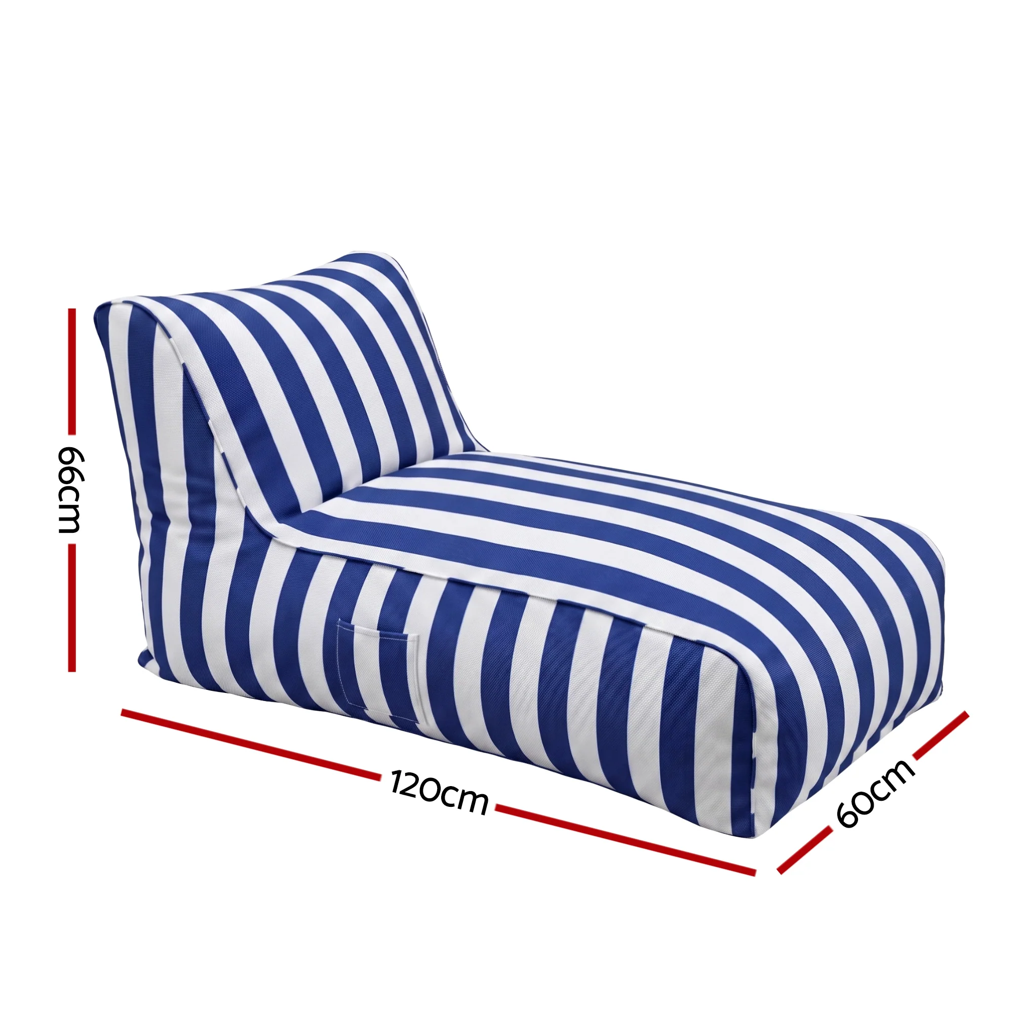 Artiss Outdoor Bean Bag Chair Cover (No Filler) Splash-Proof Beanbag Lounge Sofacover Stuffed Animal Storage Bean Bag Cover for Patio Poolside Relaxing, Blue - Image 3