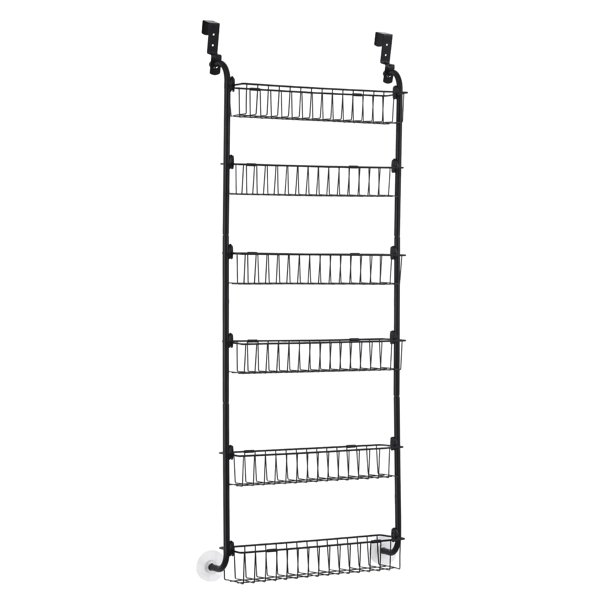 Artiss Over Door Storage Hanger Pantry 6-Tier Metal Hook Hanging Organiser Black - Image 2