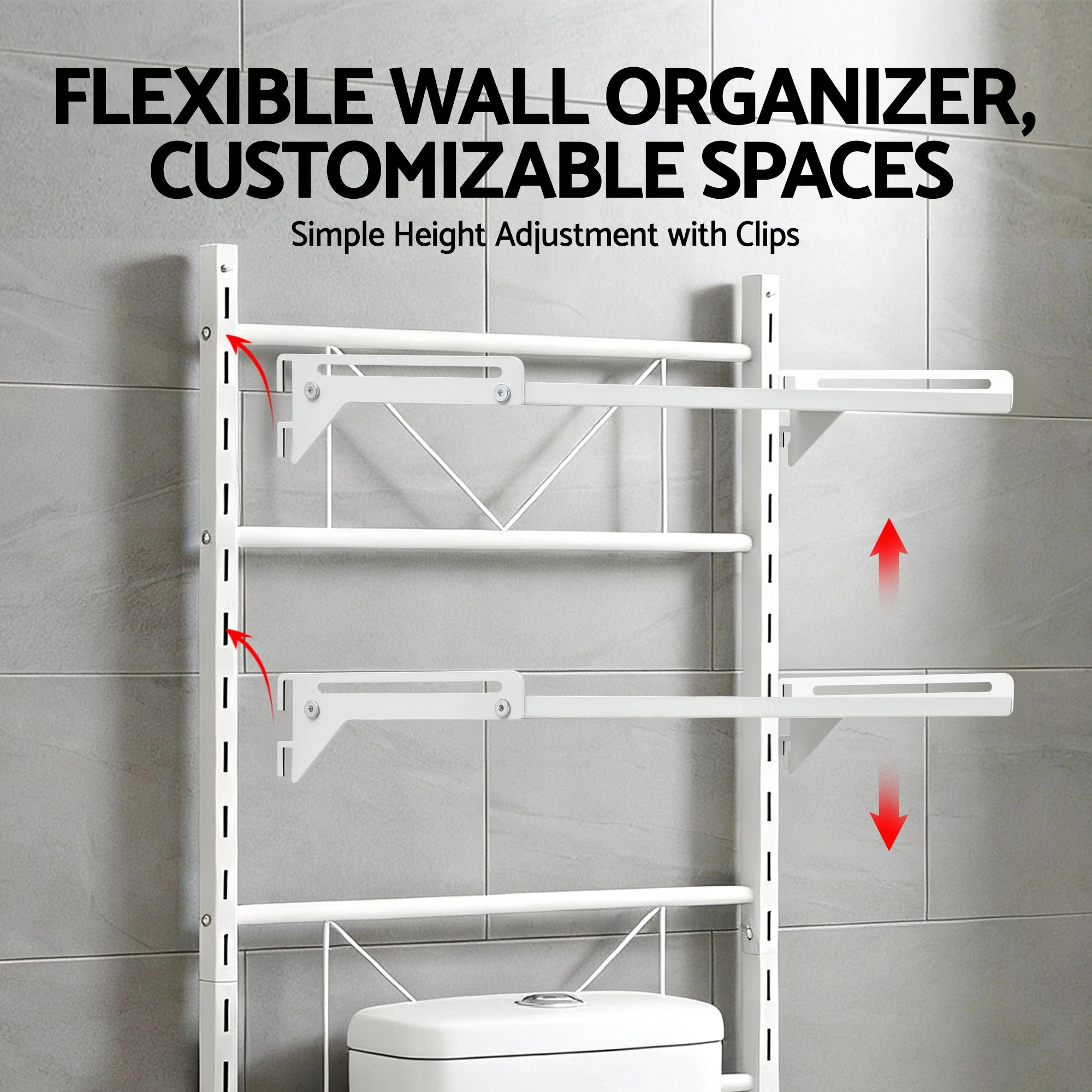 Artiss Over Toilet Bathroom Storage Shelf Rack Over Toilet 2 Tier - Image 6