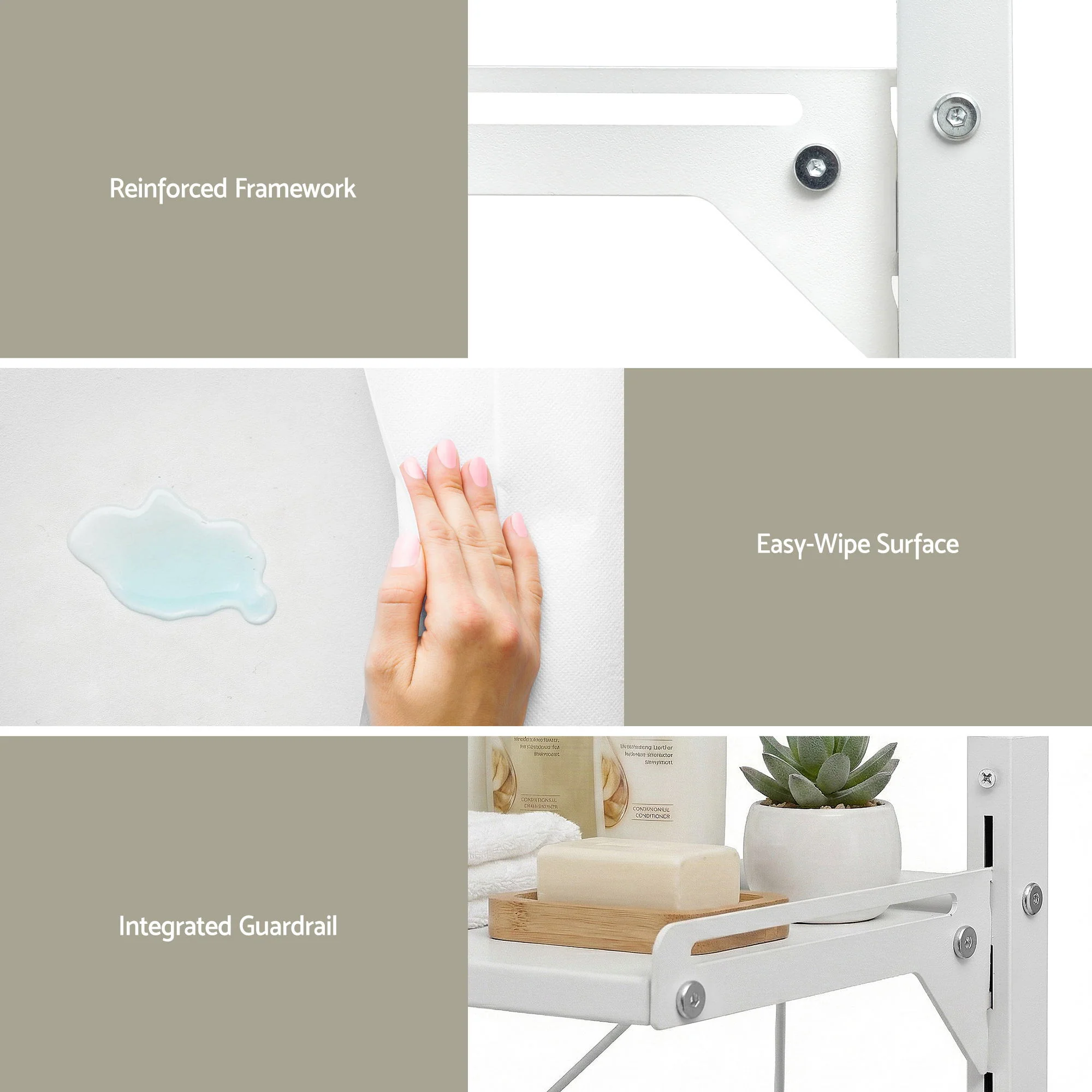 Artiss Over Toilet Bathroom Storage Shelf Rack Over Toilet 2 Tier - Image 7