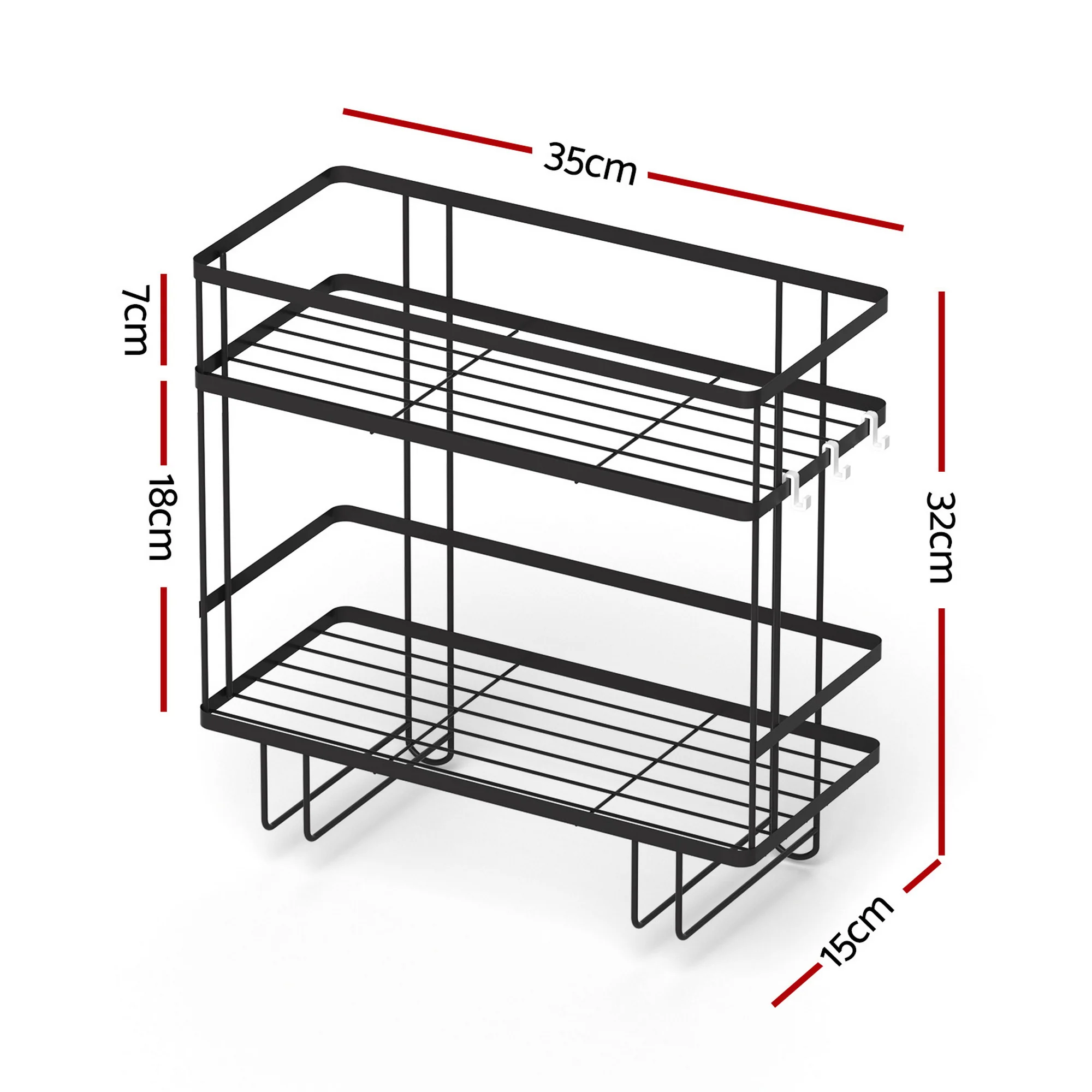 Artiss Over Toilet Storage Rack Bathroom Shelf Organizer 2 Tier - Image 2