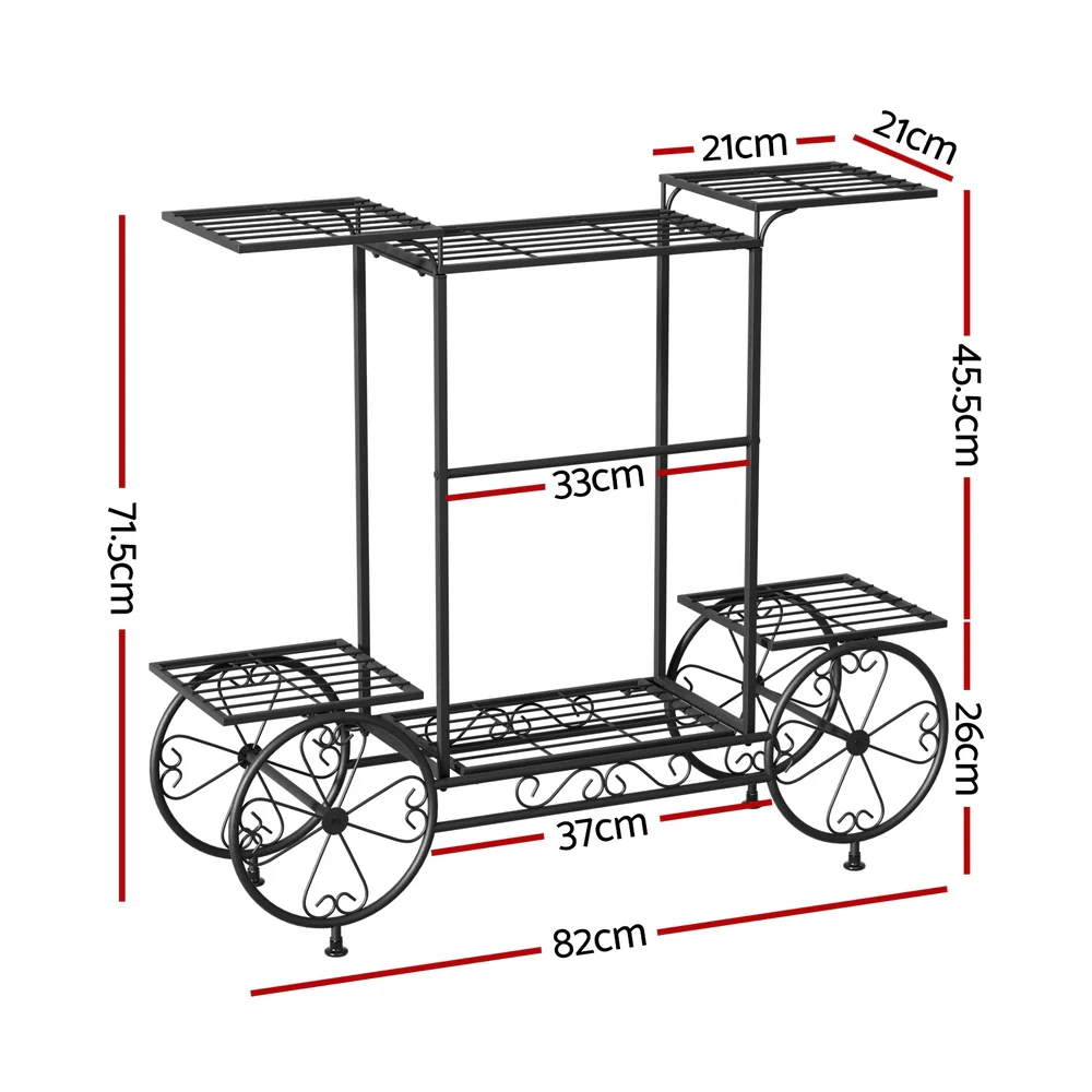 Artiss Plant Stand 6 Tier Iron 4 Wheeler - Image 2