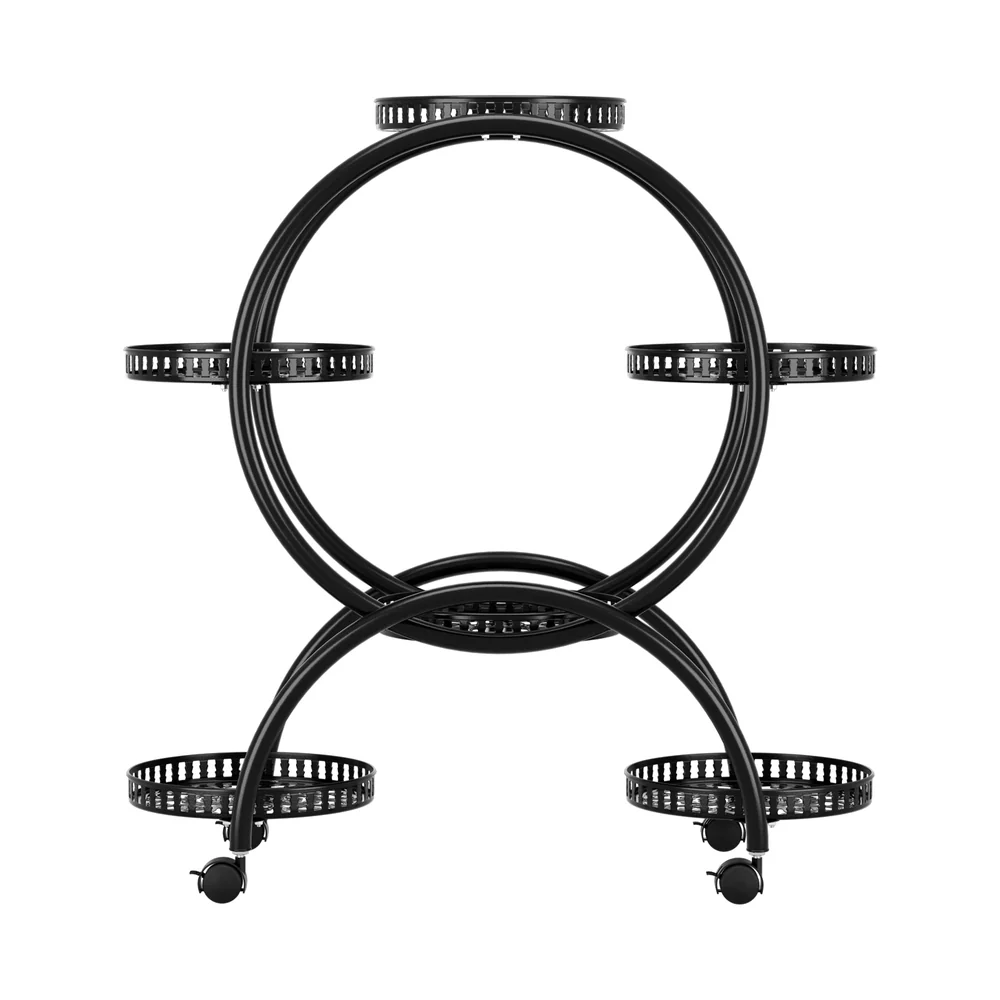 Artiss Plant Stand 6 Tier Metal Flower Pot Rack Wheels - Image 3