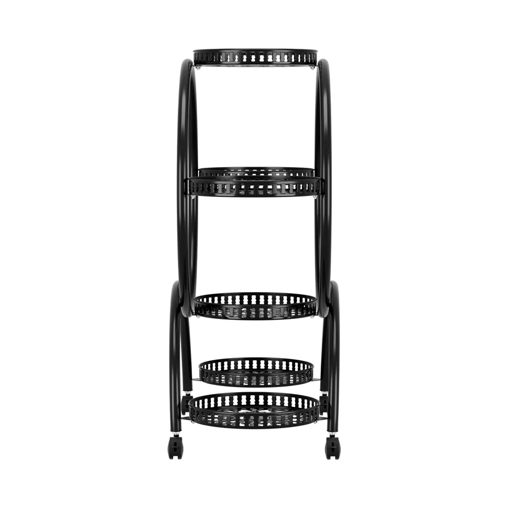 Artiss Plant Stand 6 Tier Metal Flower Pot Rack Wheels - Image 4