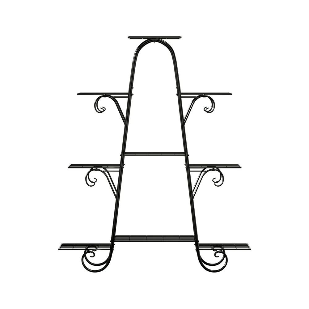 Artiss Plant Stand 9 Tier Metal Flower Pot Shelf Black - Image 3