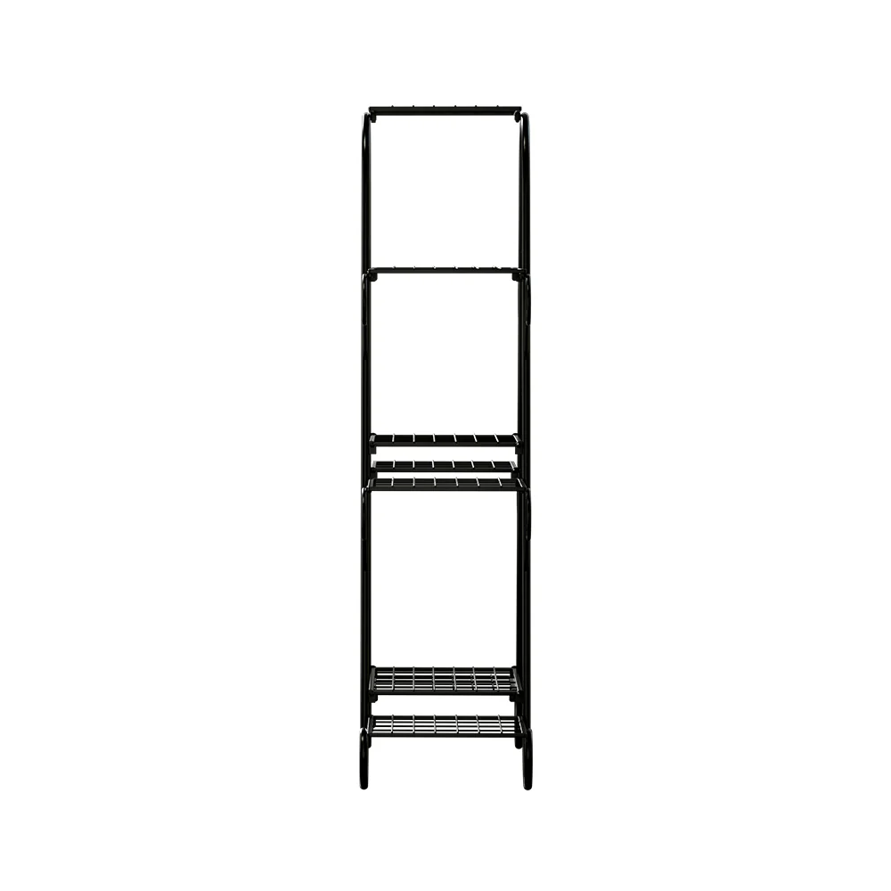Artiss Plant Stand 9 Tier Metal Flower Pot Shelf Black - Image 4