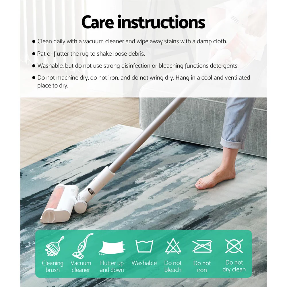 Artiss Floor Rug 200x290 Washable Mat Carpet Short Pile Poca - Image 7