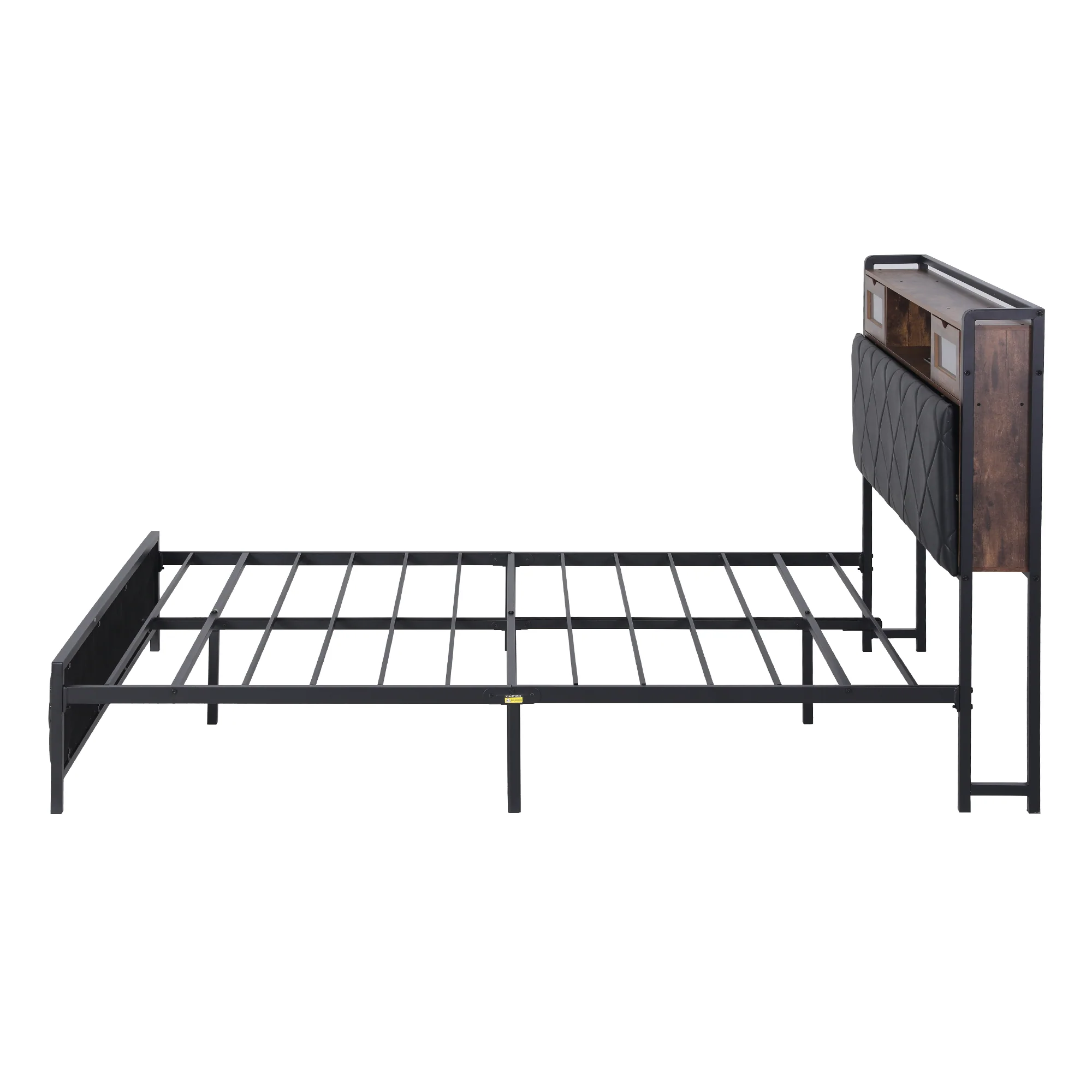 Artiss Queen Bed Frame with LED Lights and Storage Headboard Charging Station - Image 4