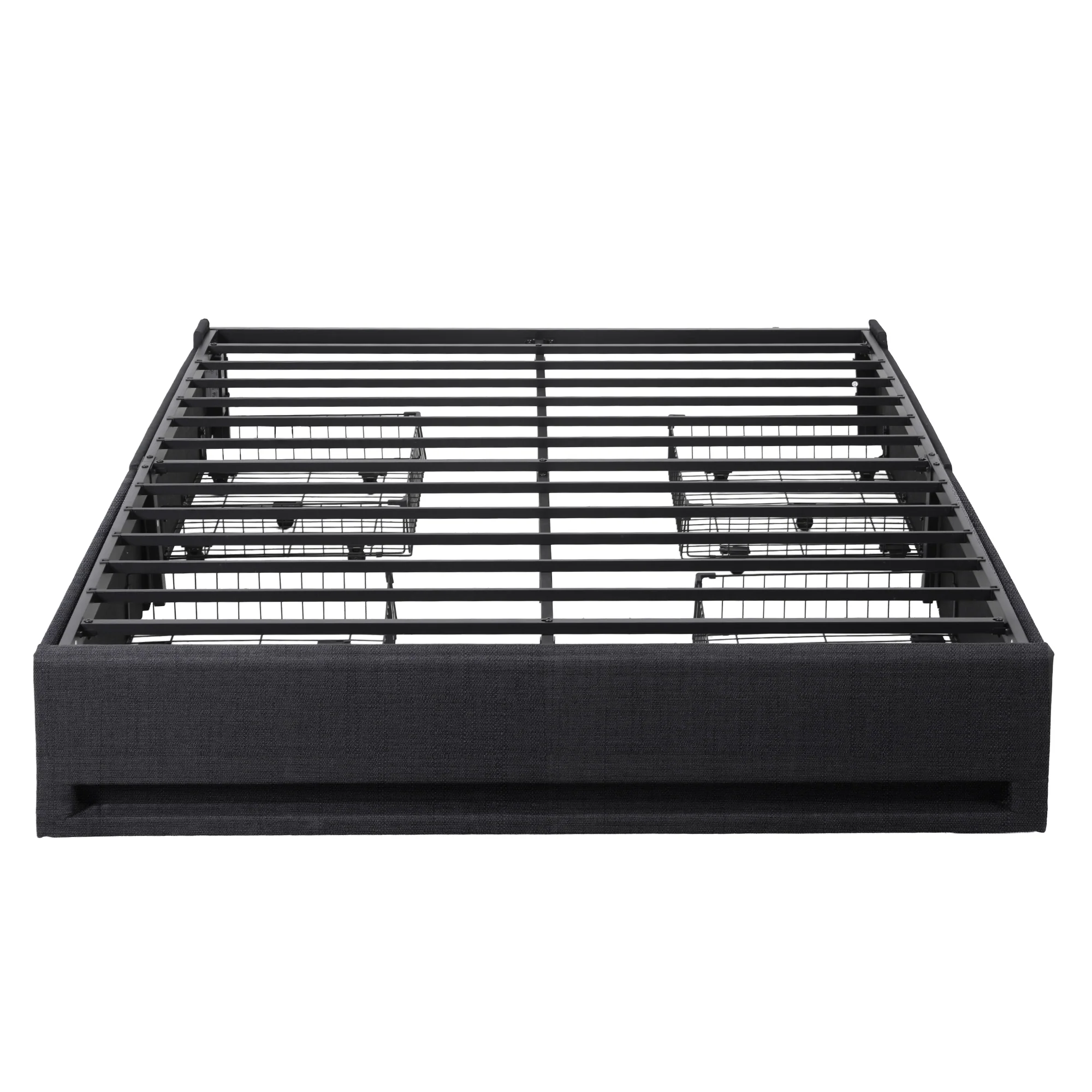 Artiss Queen Bed Frame with Storage Drawers RGB Lights Charging Station Upholstered Fabric - Image 4