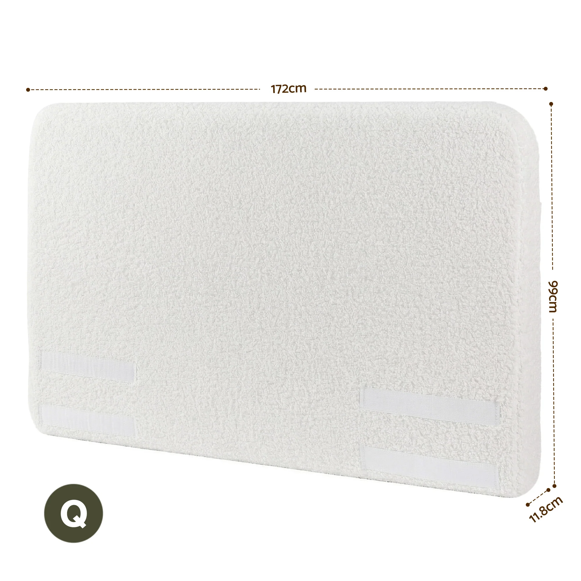 Artiss Queen Headboard for Bed Frame Boucle Fabric No-Assembly Vacuum Compressed Soft Backrest with Removable Washable Cover 172cm Wide - Image 3