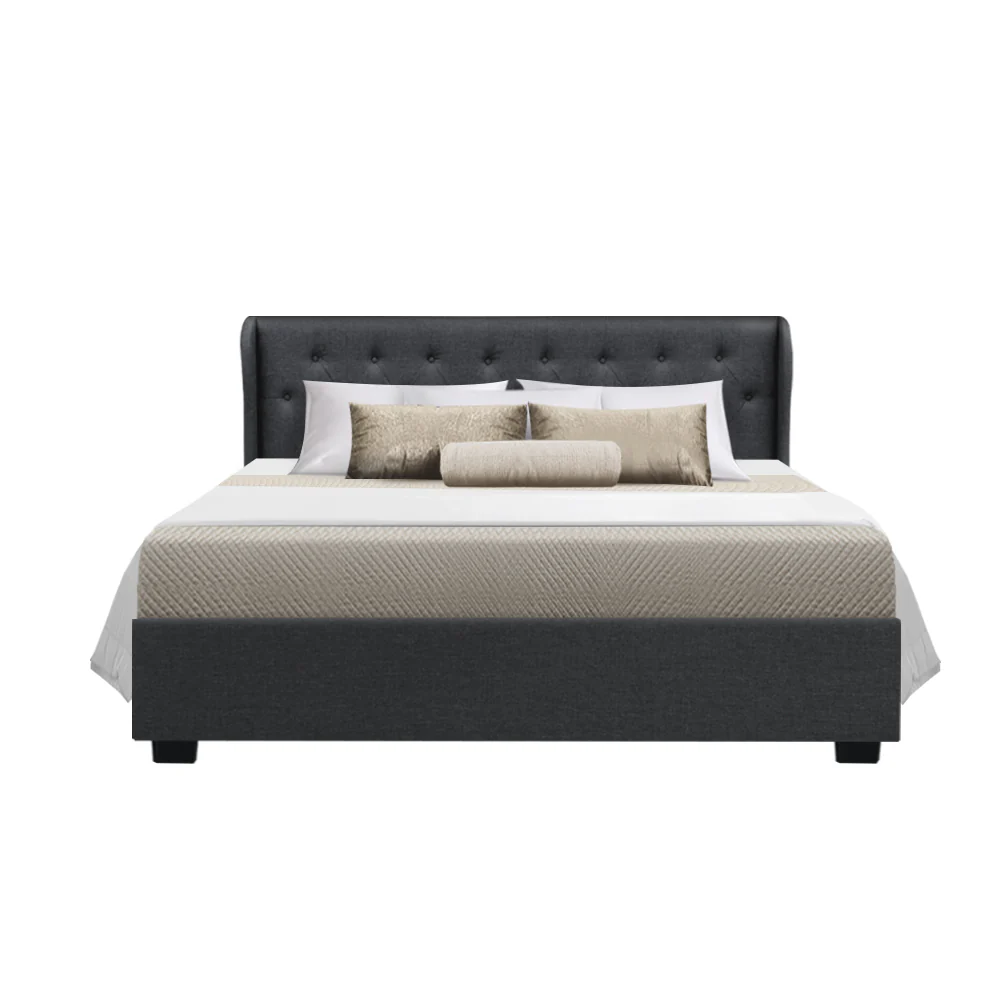 Artiss Bed Frame Queen Size Gas Lift Charcoal ISSA - Image 3