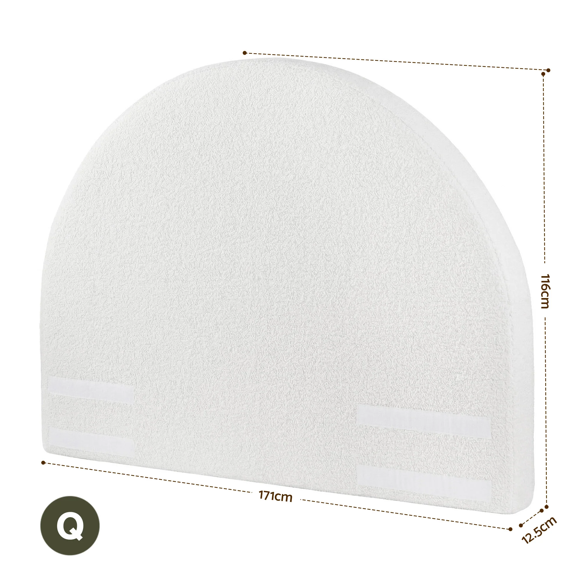 Artiss Queen Size Headboard for Bed Frame Boucle Fabric No-Assembly Vacuum Compressed Soft Backrest with Removable Washable Cover 171cm Wide - Image 3