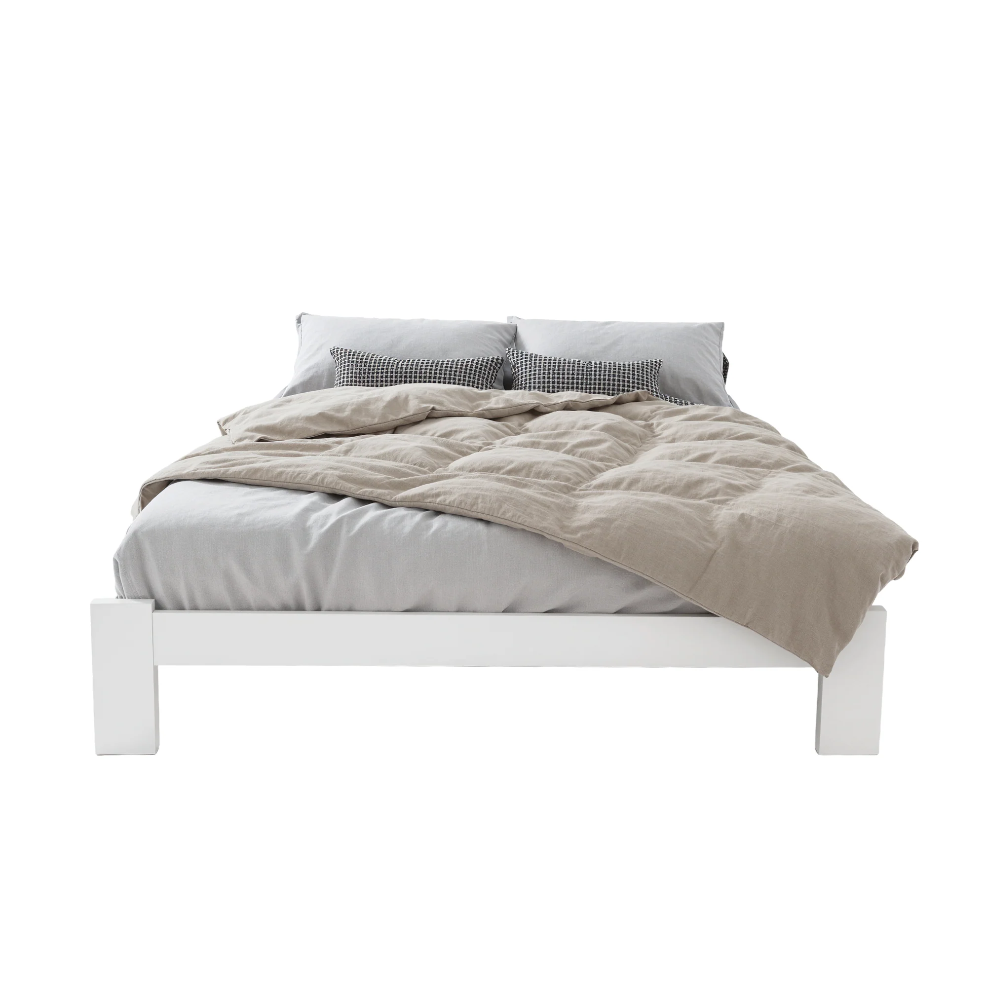Artiss Bed Frame Queen Size Wooden White JADE - Image 4